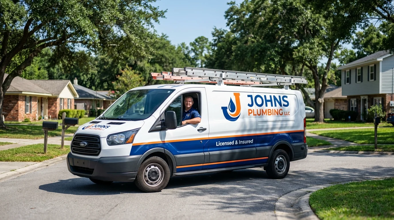 Johns Plumbing LLC service van in Bovina, TX